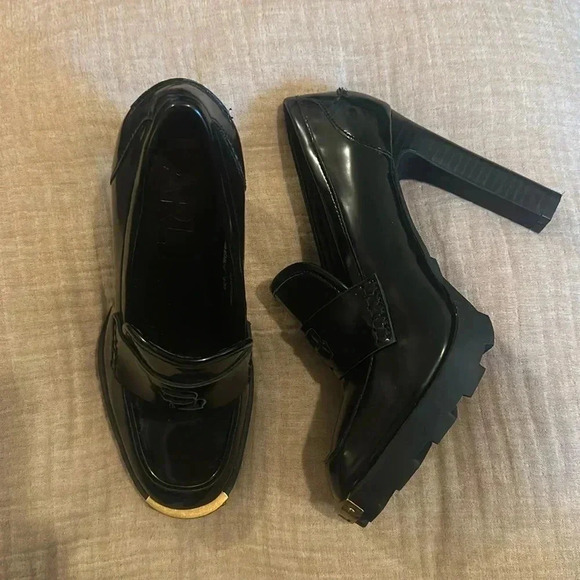 KARL LAGERFELD // PARIS VIRNA HIGH HEEL BLACK PATENT LEATHER SHOE BRAND NEW!! - Picture 6 of 7